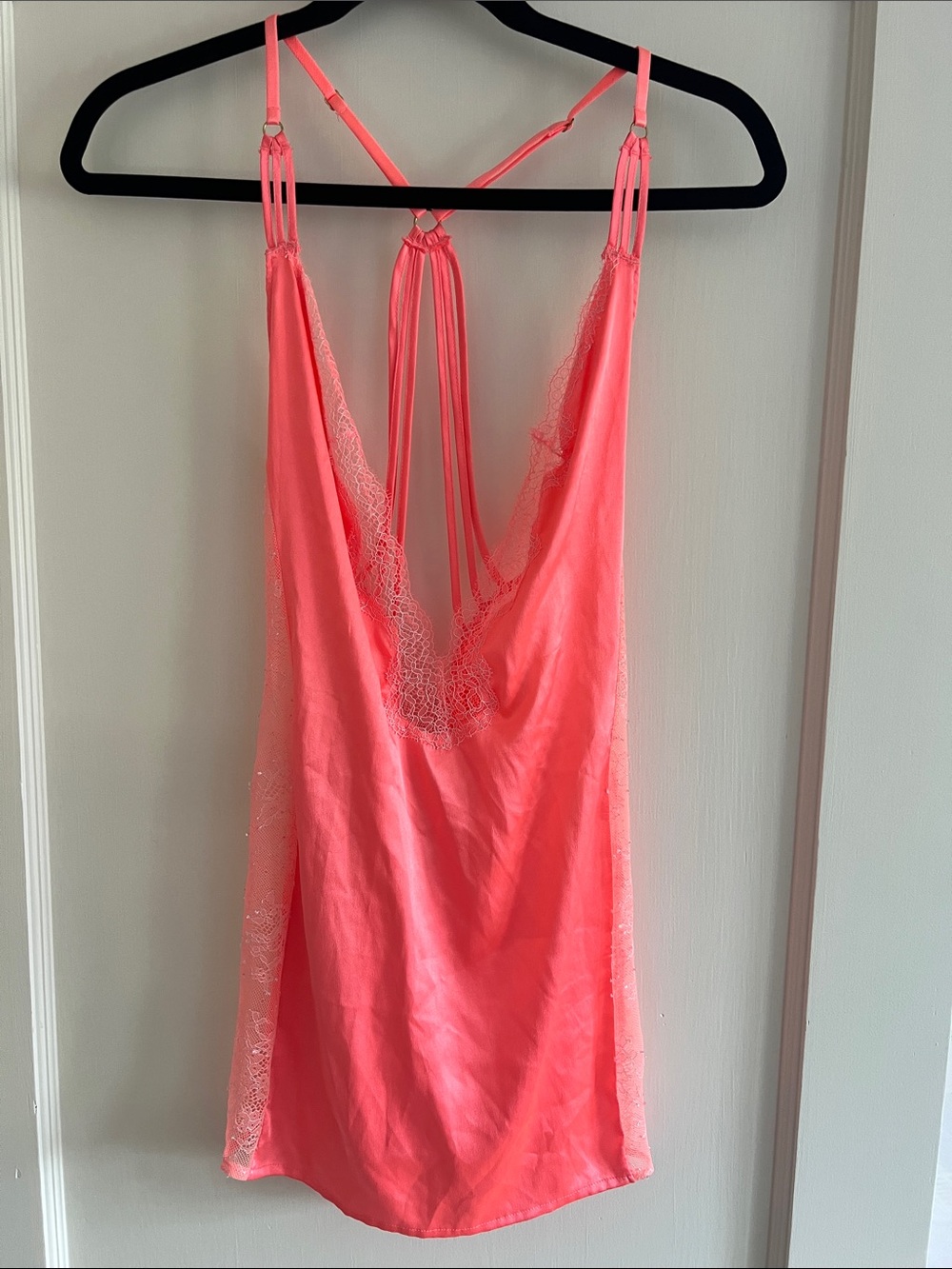 Victoria's Secret Coral Lace-Trim Chemise
